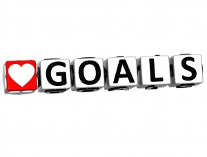 3D Love Goals Button Click Here Block Text