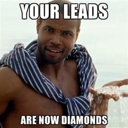The Old Spice Guy says "Your Leads Are Now Diamonds"